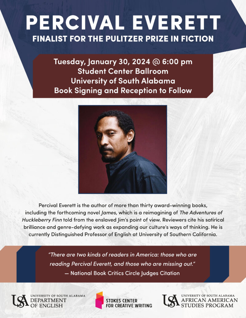 Percival A Reading by Percival Everett – Alabama Writers' Forum