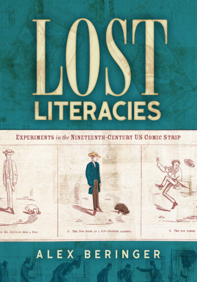 The cover of List Literacies contains a three-panel cartoon from the 19th century.