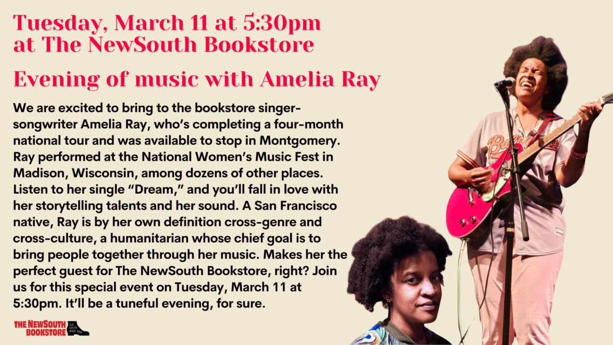An Evening of Music with Amelia Ray, 5:30 pm, at The NewSouth Bookstore ...
