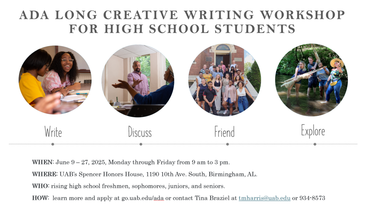 Ada Long Creative Writing Workshop for High School Students – Alabama ...