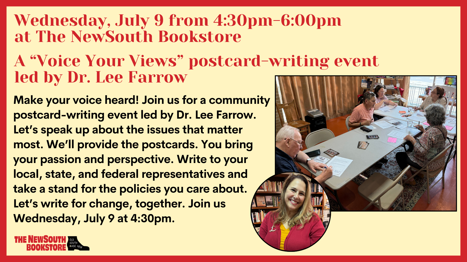 Voice Your Views postcard-writing event